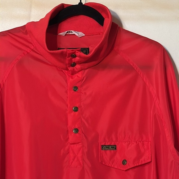 Eddie Bauer Mens Vintage Jacket Red Nylon Pullover Windbreaker Pockets. XL - Picture 4 of 9